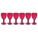 Conjunto de 6 Taças para Vinho Bico de Abacaxi - Vermelho -