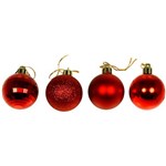 Conjunto de Bolas de Natal Disco Vermelha 4cm 12 Peças - Orb Christmas