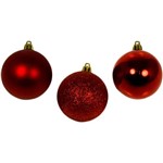Conjunto de Bolas Globo Lisas e Foscas Vermelha 3cm 12 Peças - Orb Christmas
