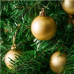 Conjunto de Bolas Lisas 6 Peças 4cm Douradas - Orb Christmas