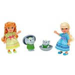 Conjunto de Bonecas Sunny Frozen Elsa e Anna Minifiguras Trolls