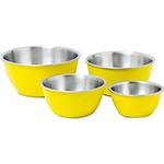 Conjunto de Bowls Inox 4 Peças Amarelo - La Cuisine