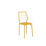 Conjunto de 2 Cadeiras com Encosto Napa Amarelo Ouro