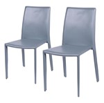 Conjunto de 2 Cadeiras de Jantar Cinza Alba ÓR Design