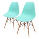 Conjunto de 2 Cadeiras de Jantar Eames Wood Verde Tiffany ÓR
