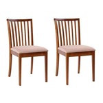 Conjunto de 2 Cadeiras de Jantar Kindon Castanho e Bege