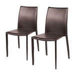 Conjunto de 2 Cadeiras de Jantar Marrom Alba ÓR Design