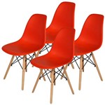 Conjunto de Cadeiras Eames Exeway 4 Peças, Vermelha