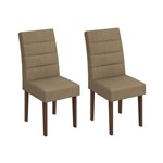 Conjunto de 2 Cadeiras Fiorella Suede Imbuia Soft