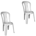 Conjunto de 2 Cadeiras Plásticas Bistrô Branca - Antares
