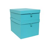 Conjunto de Caixas Organizadoras com Puxador Clean Luxo-Azul Tifan