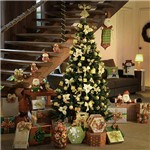 Conjunto de Enfeites de Árvore Dourados 85 Unidades - Orb Christmas