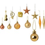 Conjunto de Enfeites Dourados e Bronze 75 Unidades - Orb Christmas