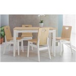 Conjunto de Jantar com Mesa e 4 Cadeiras Tucupi 120cm - Acabamento Stain Branco