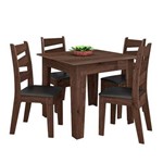 Conjunto de Jantar Mesa com 4 Cadeiras Isis Nogal/Ébano