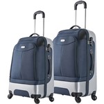 Conjunto de Malas 2 Peças (P e M) Azul em ABS/EVA e Cadeado Embutido - Travel Max
