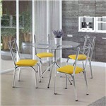 Conjunto de Mesa com 4 Cadeiras Amarok Móveis Brastubo Incolor/Amarelo