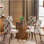 Conjunto de Mesa com 4 Cadeiras Tais Rustic e Floral Hibiscos