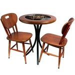 Conjunto de Mesa com 2 Cadeiras Azulejo Stronger Whiskey 60cm Imbuia - Tambo