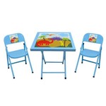 Conjunto de Mesa com 2 Cadeiras Infantil Fantasia Azul