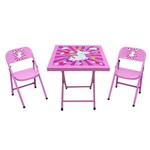 Conjunto de Mesa com 2 Cadeiras Infantil Fantasia Rosa