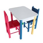 Conjunto de Mesa com 2 Cadeiras Unissex Colorido