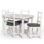 Conjunto de Mesa Disamóveis Florença 110x80cm com 4 Cadeiras Estofadas - Branco