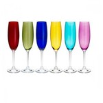 Conjunto de Taças para Champagne Colibri 220ML 6PÇS Coloridas Bohemia 35047