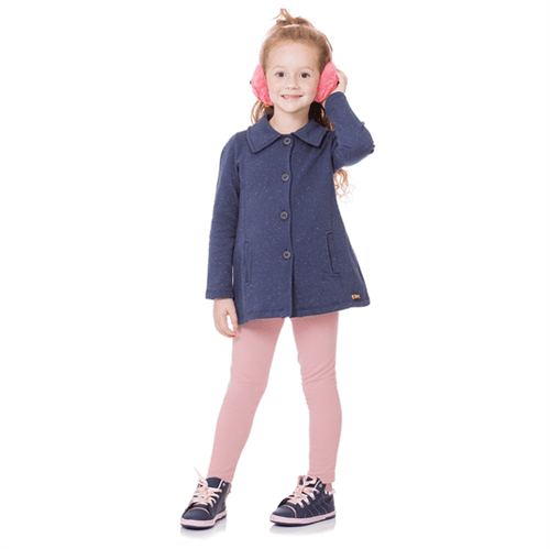 Conjunto Infantil Abrange Trench Coat Azul e Rosa 04