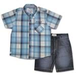 Conjunto Infantil Camisa Preppy e Bermuda Jeans 4