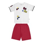 Conjunto Infantil Masculino Camisa e Bermuda Moletinho Fun 01 a 03 Anos