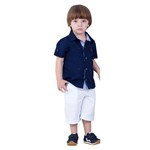 Conjunto Infantil Pupi Baby Camisa Bermuda e Cinto Azul