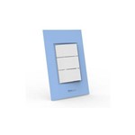Conjunto Interruptor Triplo Simples - Beleze Azul Pastel Enerbras