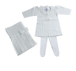 Conjunto Maternidade Vestido Pregas Branco Verivê 0 a 3 M