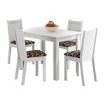 Conjunto Mesa de Jantar com 4 Cadeiras Branco-Cacau Rute Madesa