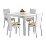 Conjunto Mesa de Jantar com 4 Cadeiras Branco-Lírio Rute Madesa