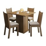 Conjunto Mesa de Jantar com 4 Cadeiras Kate Marrom Madesa
