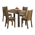Conjunto Mesa de Jantar com 4 Cadeiras Rustic-Floral Rute Madesa