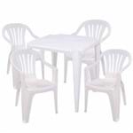 Conjunto Mesa Plástica com 4 Cadeiras Bela Vista Mor 11067