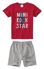 Conjunto Mini Rock Star Menino Malwee Kids Vermelho - 1