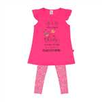 Conjunto Pink/Rotativo Chiclete - Infantil Menina -Cottonmeia Malha Conjunto Pink - Infantil Menina - Cottonmeia Malha - Ref:33824-130-4