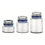 Conjunto 3 Potes de Vidro Multiuso 9040 Azul