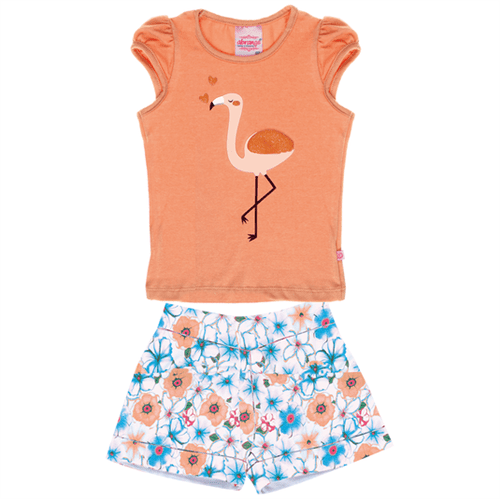 Conjunto Primeiros Passos Abrange Flamingo Alaranjado 01