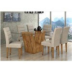 Conjunto Sala de Jantar Mesa e 06 Cadeiras Fiorella Rovere Soft com Korino Bianco - Móveis Lp