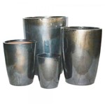 Conjunto Vasos Cerâmica Vietnamita Prata 4 Peças