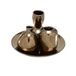 Conjunto 3 Vasos com Bandeja Dolomita 12cm Bronze Espressione