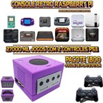 Console Retrô Mini GameCube RetroPie 27.000 Jogos (1.800 Jogos para PS1) + 2 Controles PS3