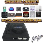 Console Retrô Mini Megadrive Genesis RetroPie 25.000 Jogos + 2 Controles SNES