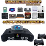 Console Retrô Mini N64 RetroPie 25.000 Jogos + 2 Controles PS3