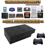 Console Retrô Mini Playstation 2 PS2 RetroPie 25.000 Jogos + 2 Controles PS3